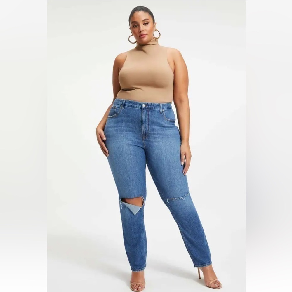 Good American Good 90s Icon High Rise Straight leg jeans size 20